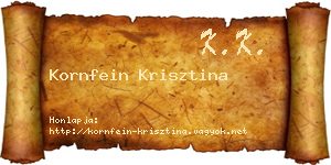 Kornfein Krisztina névjegykártya